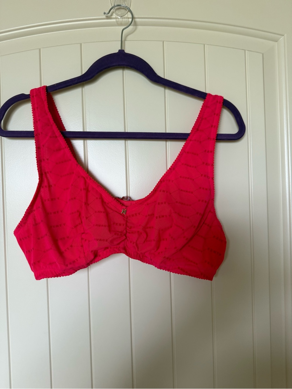 Savage X Fenty Wireless Bright Pink Mesh Bralette - 1X